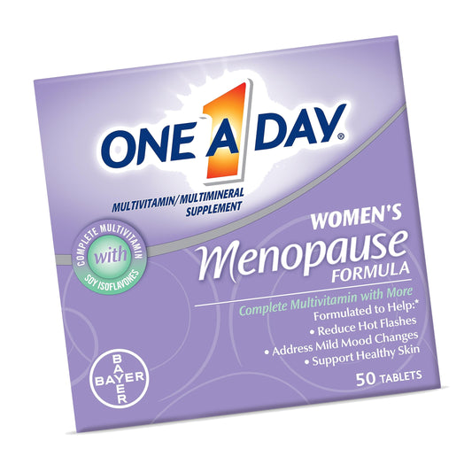 One A Day Women's Menopause Multivitamin with Vitamin A, Vitamin C, Vitamin D, Vitamin E and Zinc for Immune Health Support, Bone health, 50 Count (Packaging May Vary)