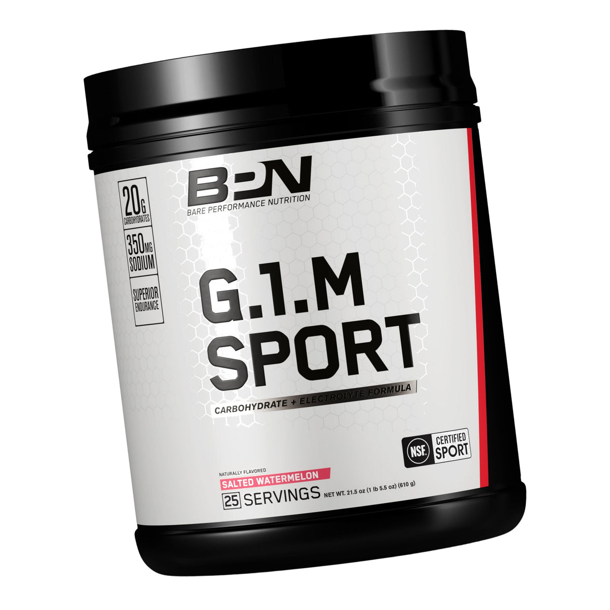 BARE PERFORMANCE NUTRITION, BPN G.1.M Go One More Sport, Endurance Training Fuel, Superior Carbohydrate & Electrolytes Powder Formula, Reduce Fatigue, Salted Watermelon, 25 Servings