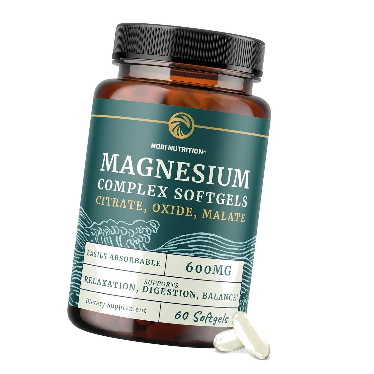 Triple Magnesium Softgels, Citrate Malate & Oxide, Highly Absorbable, 60 Ct