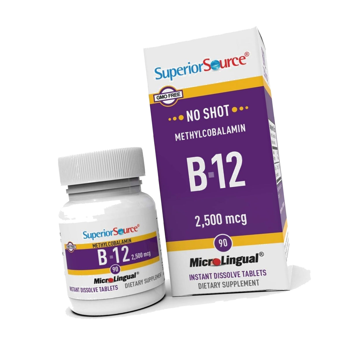 Superior Source No Shot Vitamin B-12 Methylcobalamin 2,500 mcg, 90 Ct