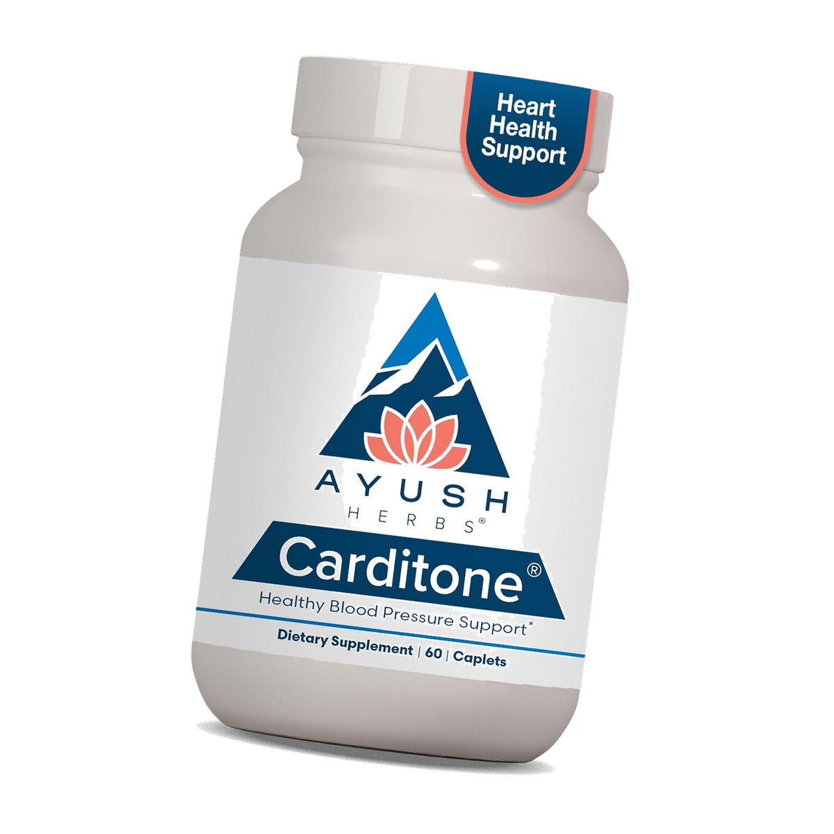 Ayush Herbs Carditone, Holistic Heart Support with Rauwolfia, 60 Servings
