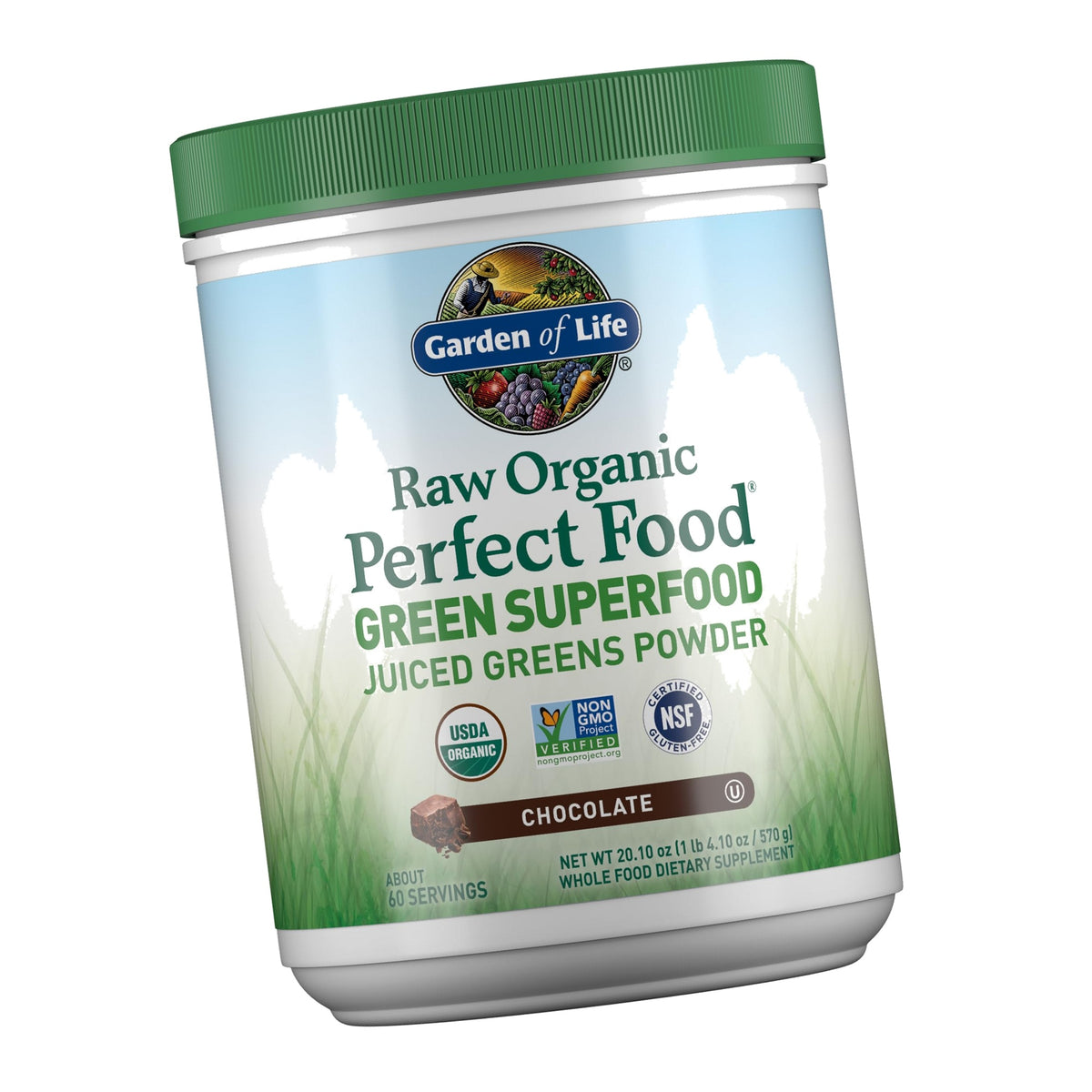 Garden of Life Raw Organic Perfect Food Chocolate Powder, 60 Servings