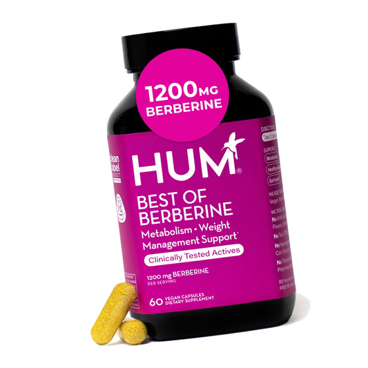 HUM Best of Berberine Supplement 1200mg, Metabolic & Gut Health, 60 Count
