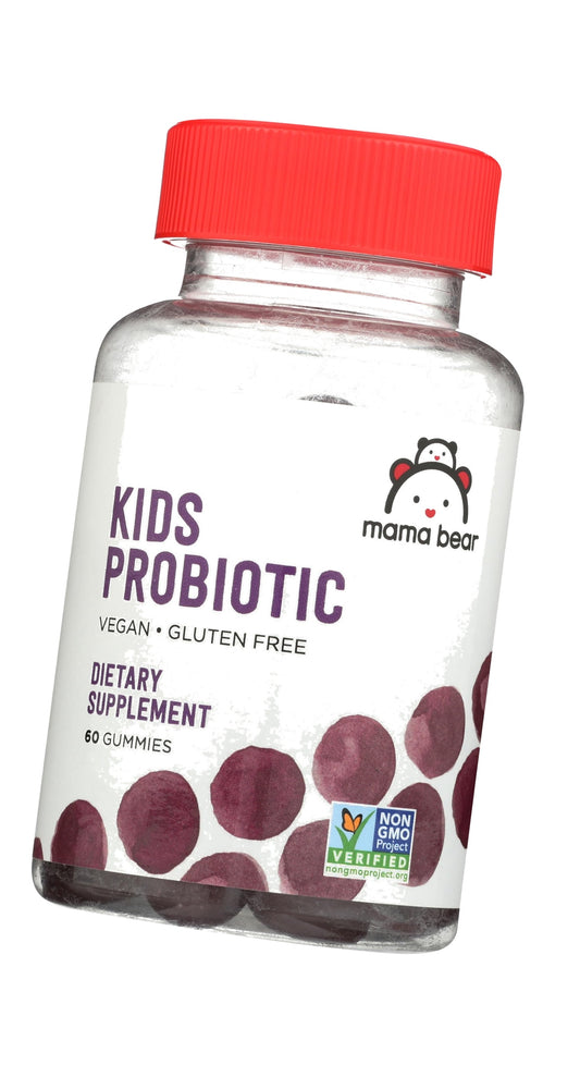 Amazon Brand - Mama Bear Vegan Probiotic, Berry, 60 Gummies, 1 Billion CFU per Gummy