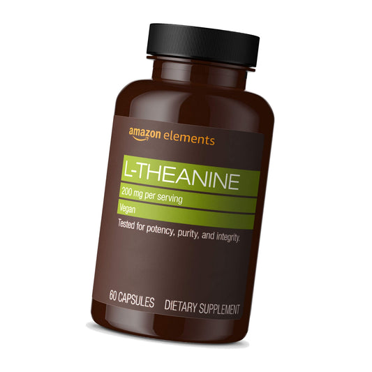 Amazon Elements - L-Theanine, 200mg, 60 Capsules, Vegan and Gluten Free, 2 Month Supply (Packaging May Vary)