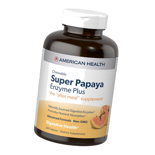 American Health Super Papaya Enzyme Plus Chewable Tablets, 360 Count
