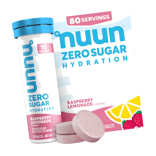 Nuun Zero Sugar Hydration Electrolyte Tablets, Raspberry Lemonade Flavor