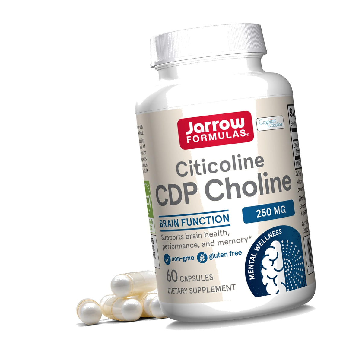 Jarrow Citicoline CDP 250 mg, CDP Choline Supplements, 60 Capsules