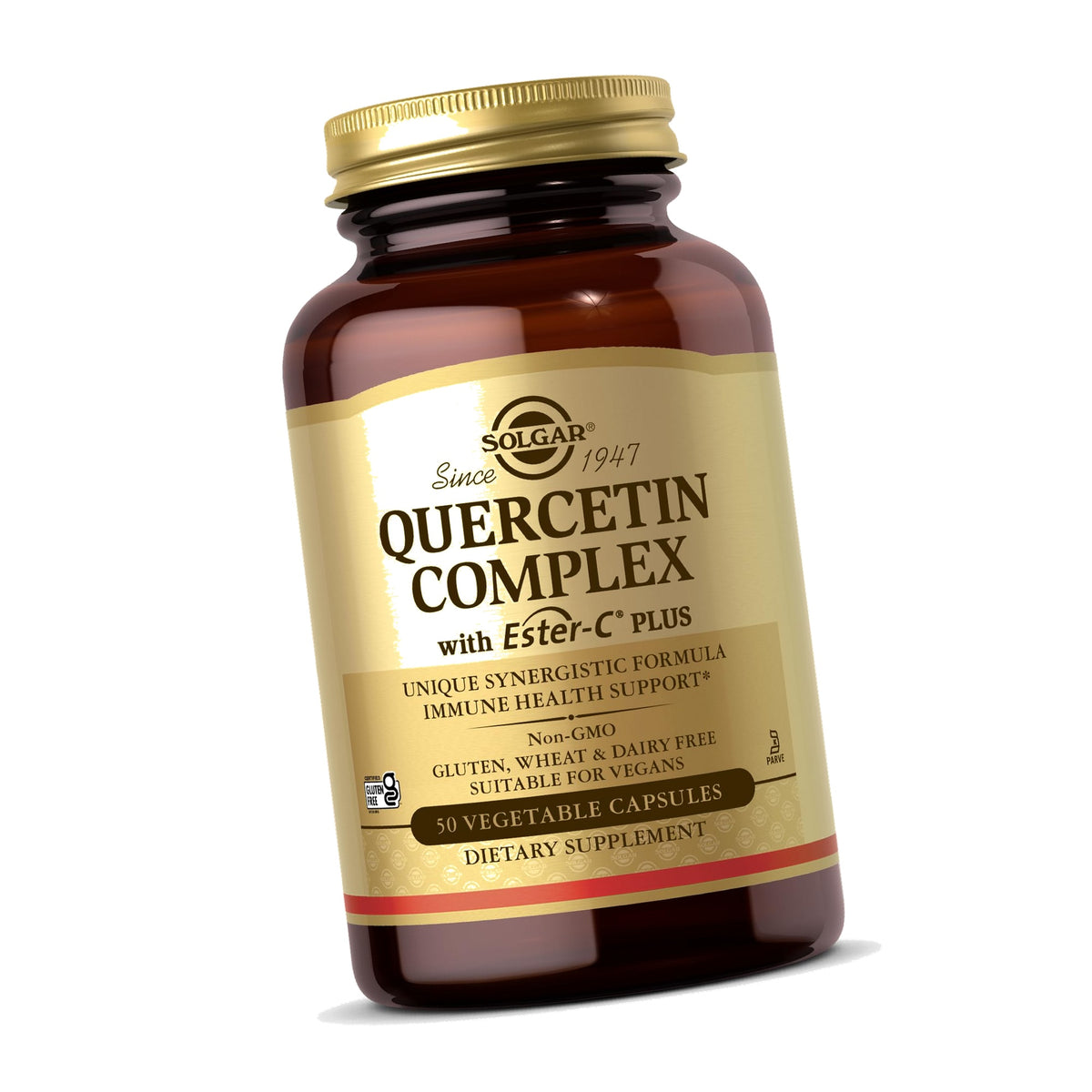 Solgar Quercetin Complex with Ester-C Plus - 50 Vegetable Capsules - Immune Health Support - Gentle on the Stomach Vitamin C - Non-GMO, Vegan, Gluten Free, Kosher - 25 Servings
