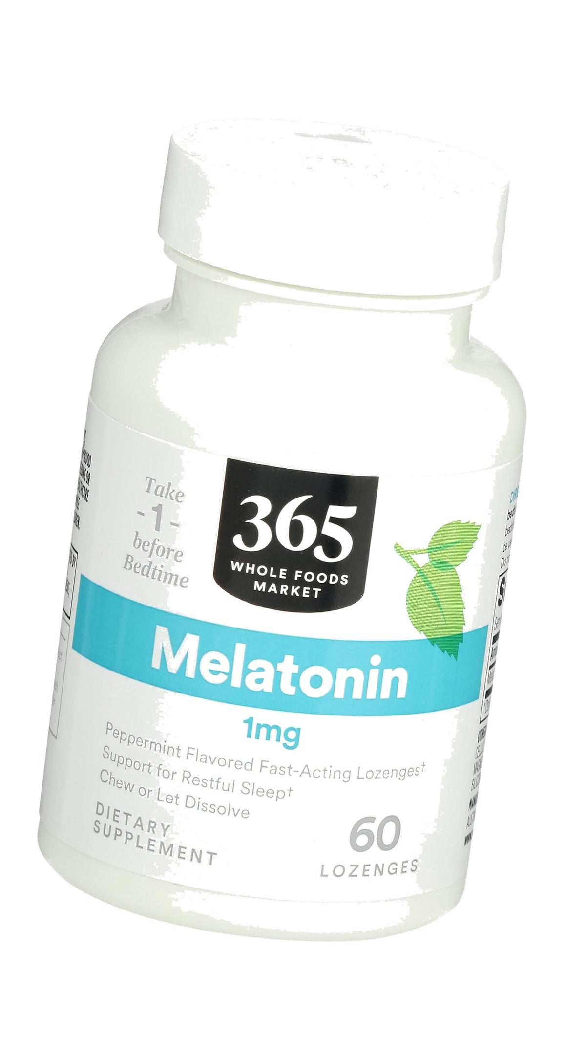 365 by Whole Foods Market, Melatonin Lozenges 1mg, Peppermint Flavor, 60 Count