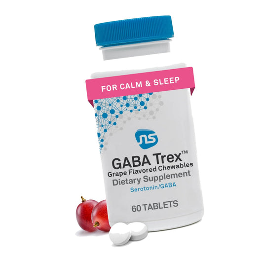 NeuroScience GABA Trex, Chewable Calm Aid Tablets, Grape Flavored, 60 Count