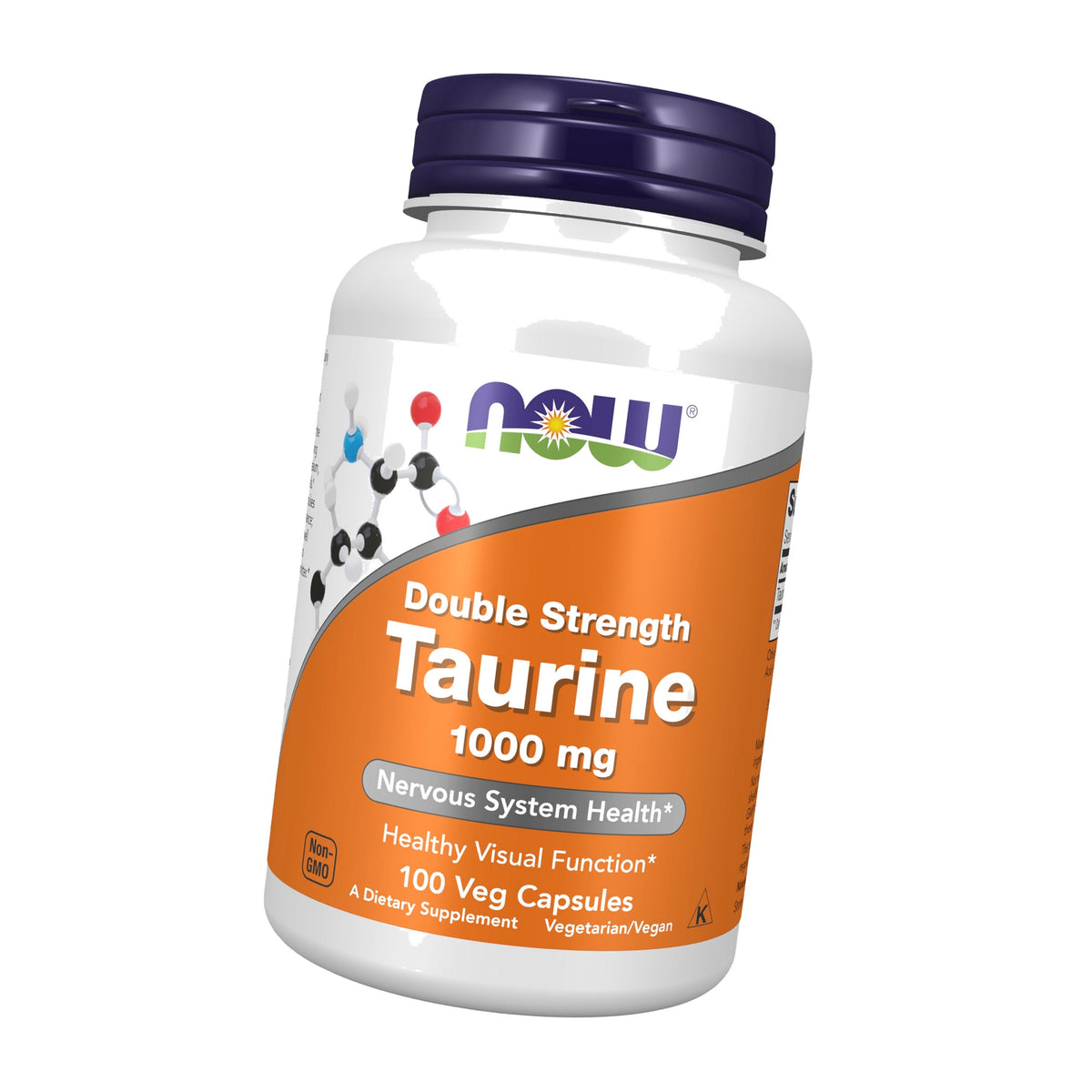 NOW Supplements, Taurine 1,000 mg, Double Strength, 100 Veg Caps