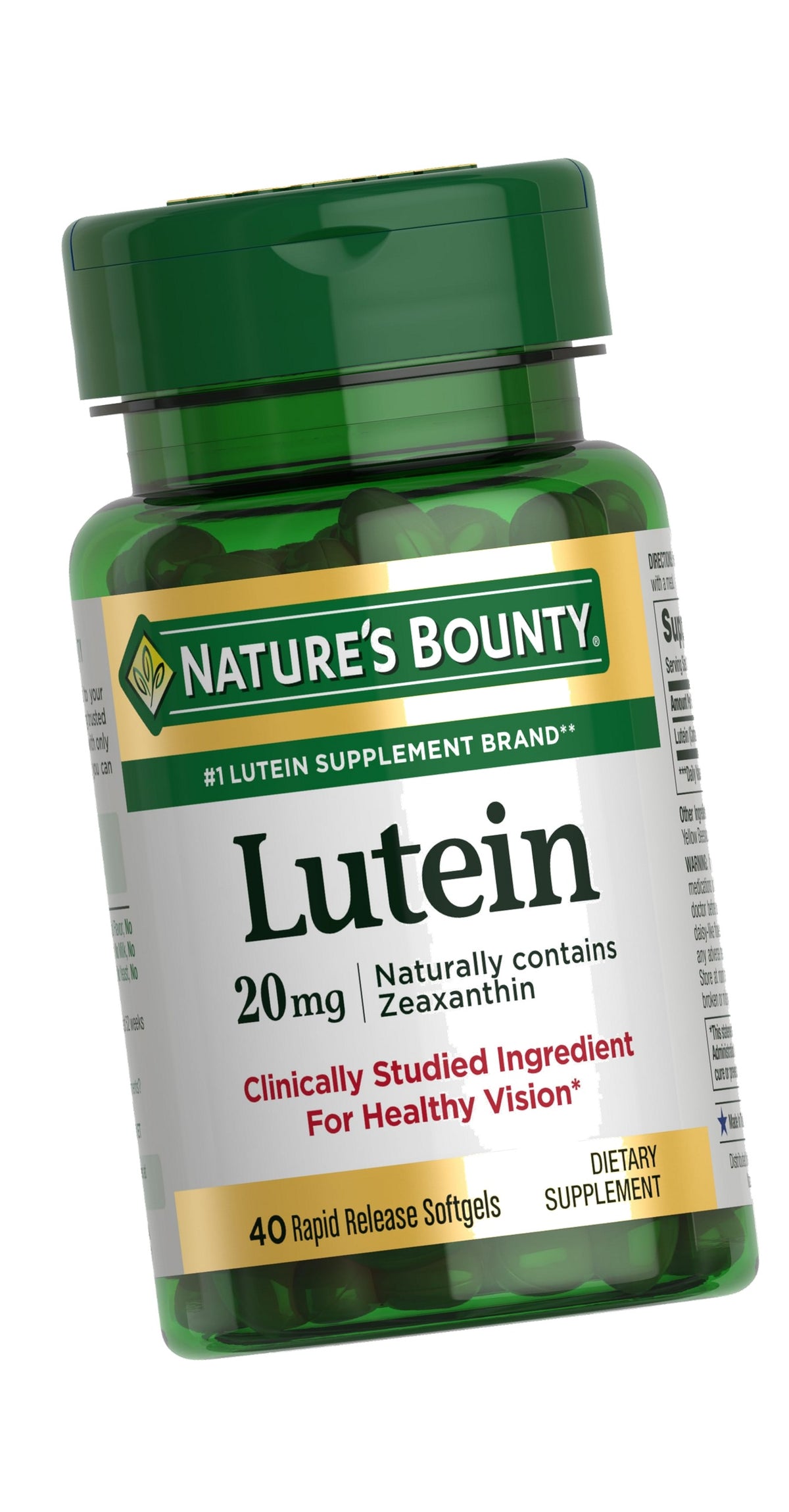 Nature's Bounty Lutein 20 mg, 40 Softgels