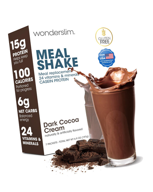Wonderslim Protein Meal Replacement Shake – 7ct Packets (Dark Cocoa Cream)