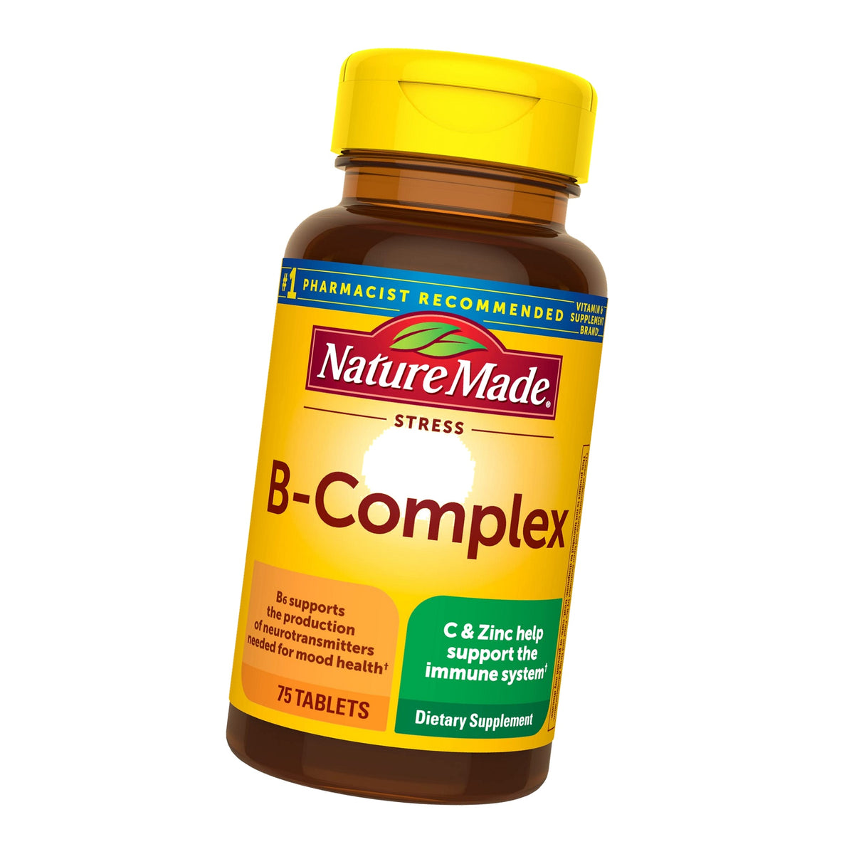Nature Made Stress B Complex Supplement with Vitamin C & Zinc, 75 Tablets
