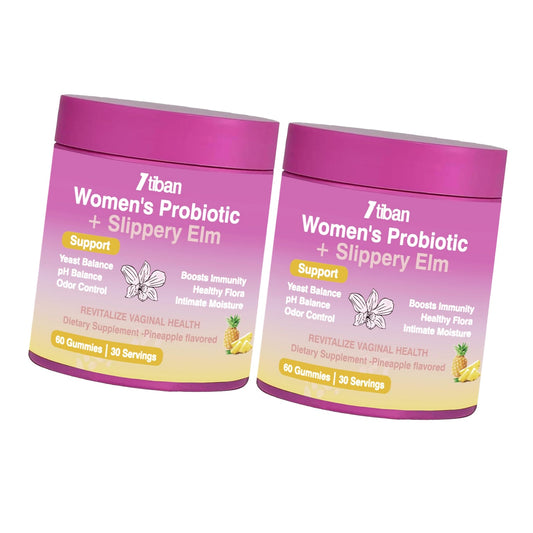 Itiban Feminine Vaginal Probiotics Gummies, Supports pH Balance & Digestive Health, Slippery Elm for Women, Suagr-Free, Veagn, Pineapple Flavor, 120 Count