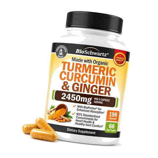Turmeric Curcumin Supplement 2450mg with Ginger & Black Pepper | 198ct