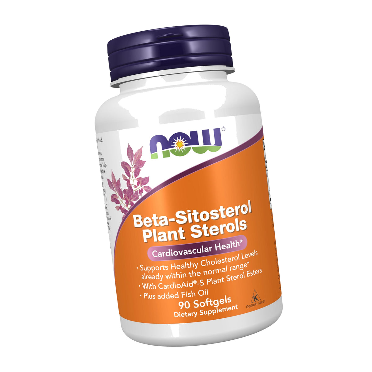 NOW Supplements, Beta-Sitosterol Plant Sterols CardioAid®-S, 90 Softgels