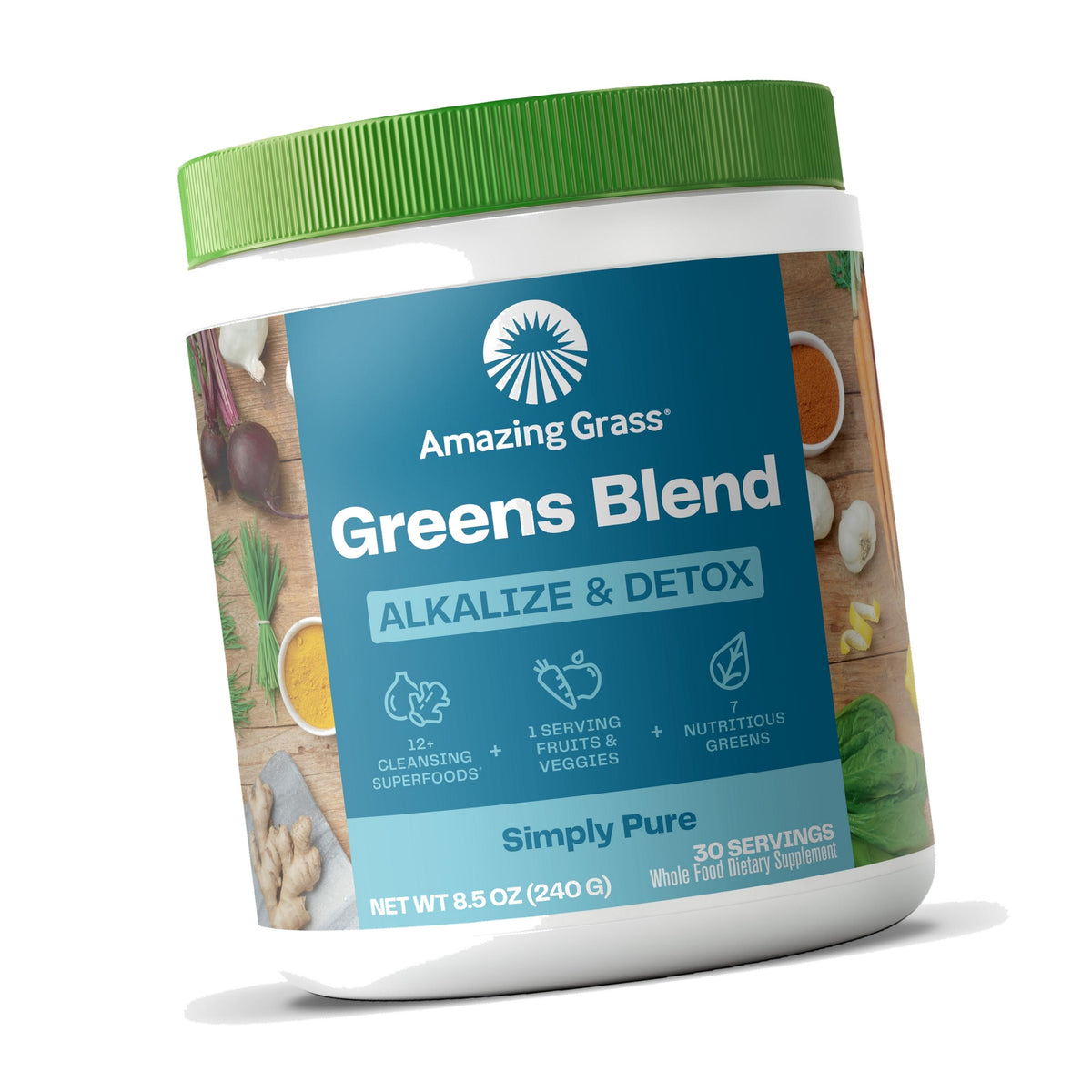 Amazing Grass Greens Blend Alkalize and Detox, 30 Servings