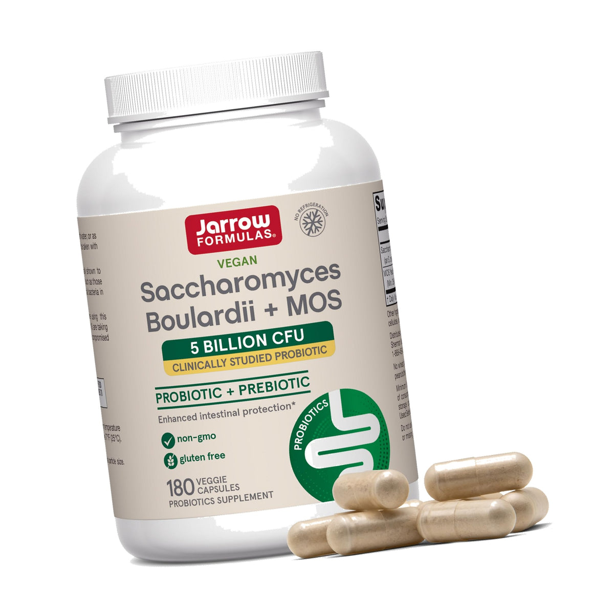 Jarrow Saccharomyces Boulardii + MOS Probiotics, 180 Capsules