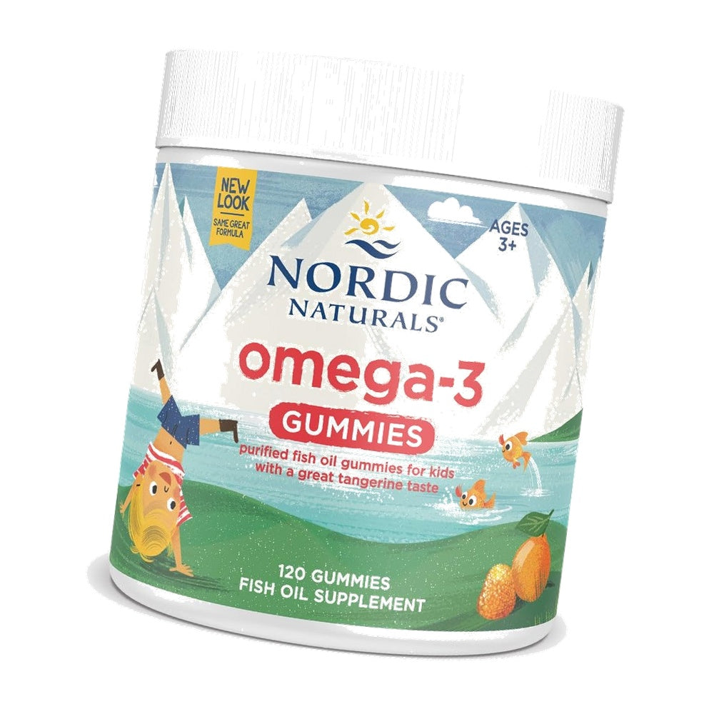Nordic Naturals Omega-3 Gummies for Kids & Adults, Tangerine - 120 Count