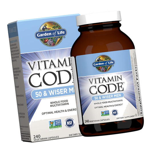 Garden of Life Vitamin Code Men 50 & Wiser Multivitamin, 240 Capsules