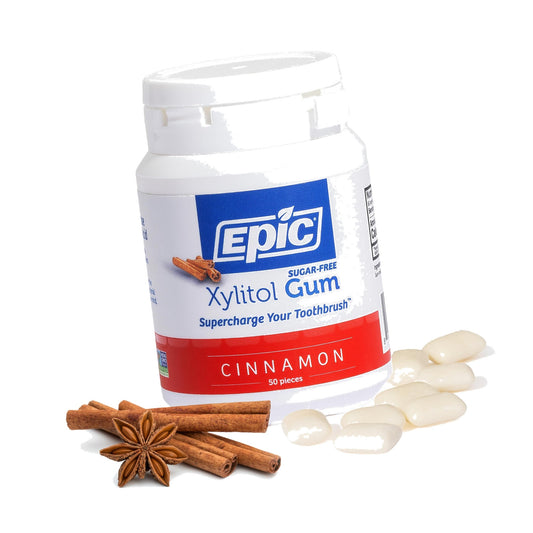 Epic Xylitol Cinnamon Gum, 50 Pieces