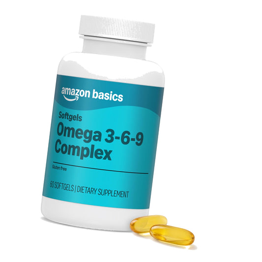 Amazon Basics Omega 3-6-9 Complex of Fish, Flaxseed and Borage Oil - EPA & DHA Omega-3 Fatty acids - 60 Softgels, 2 Month Supply (Previously Amazon Elements)