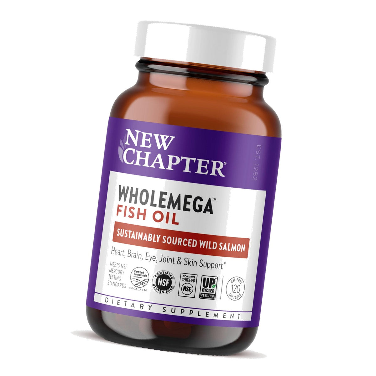 New Chapter Wholemega Wild Alaskan Salmon Oil, 120 Softgels