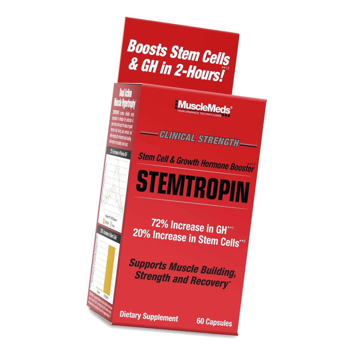 MuscleMeds STEMTROPIN Stem Cell & Growth Factor Booster, Natural Supplement for Performance Enhancement & Anti-Aging, Muscle Building and Recovery, 60 Veggie Capsules