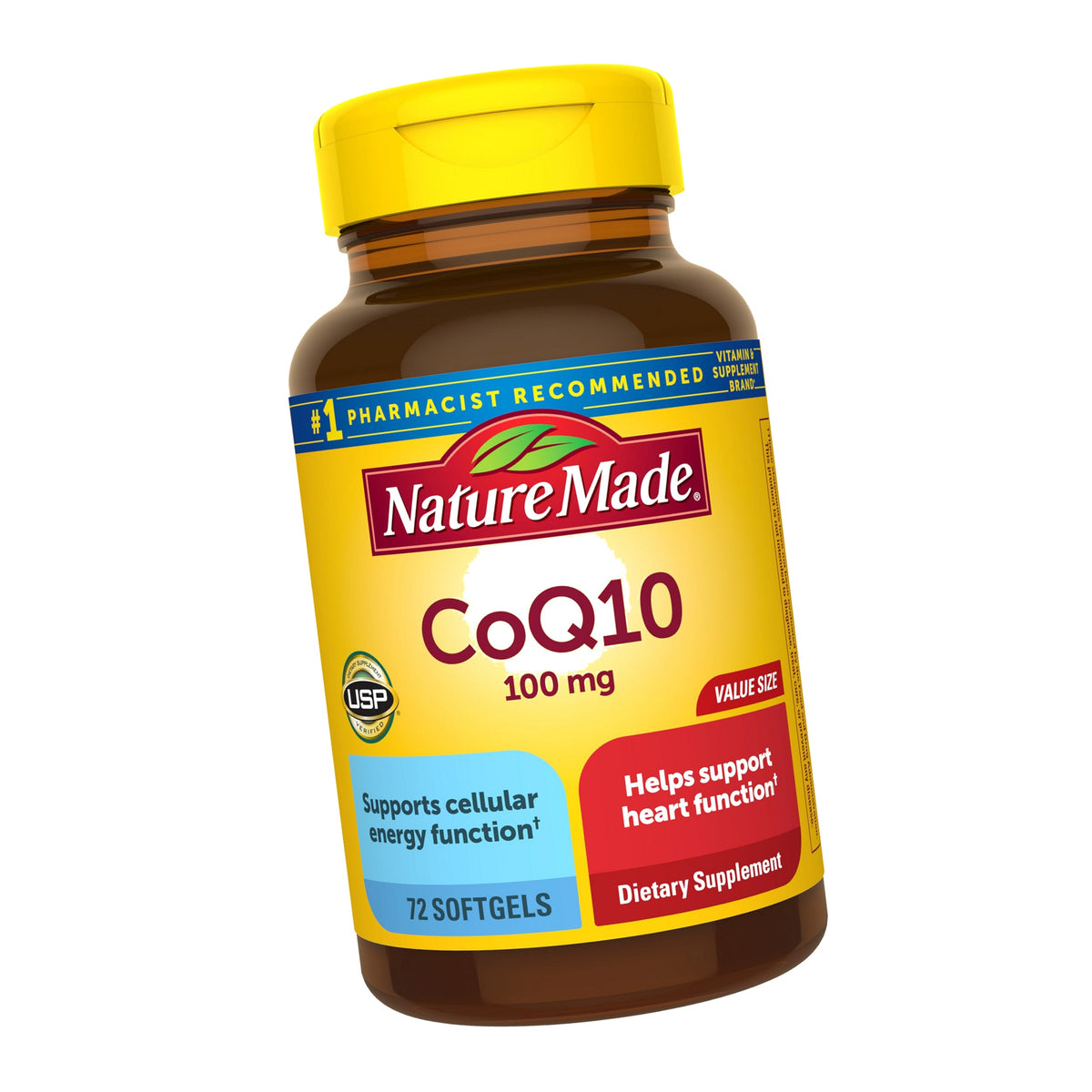 Nature Made CoQ10 100mg Softgels for Heart Health Support, 72 Softgels